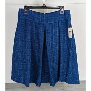 Coldwater Creek NWT Gorgeous Teal Seamed Tweed Knee Length Skirt sz 10